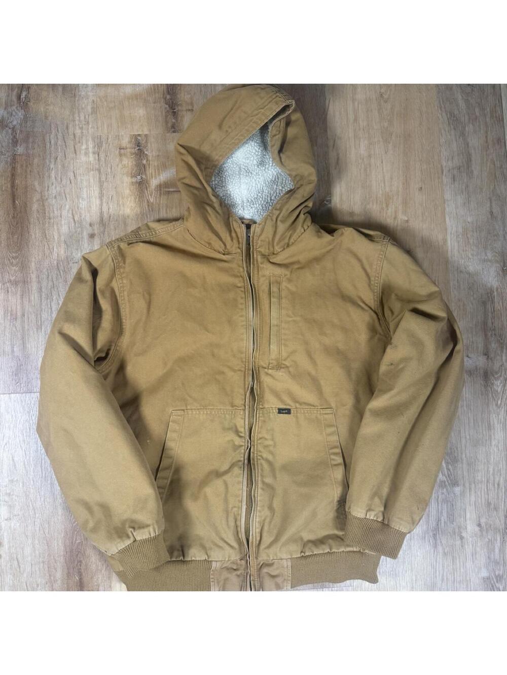 Y2K Lee Brown Canvas Hooded Work Jacket – Size L